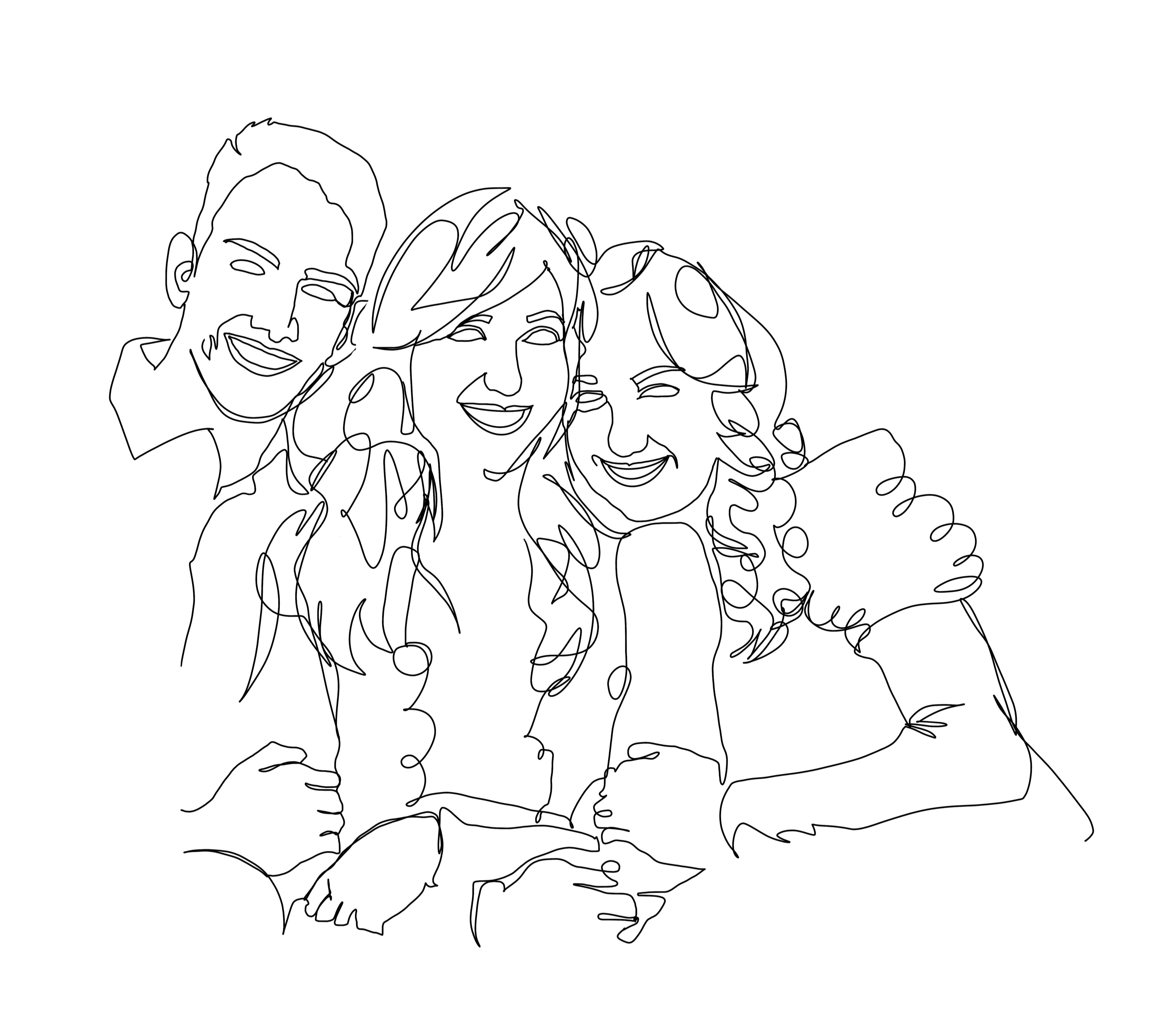 Single line drawing of family by Allie Traxler